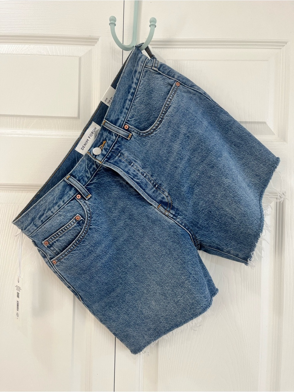 Denim Forum The Yoko Hi-Rise Mid-Thigh Denim Short from Aritzia, size 31.